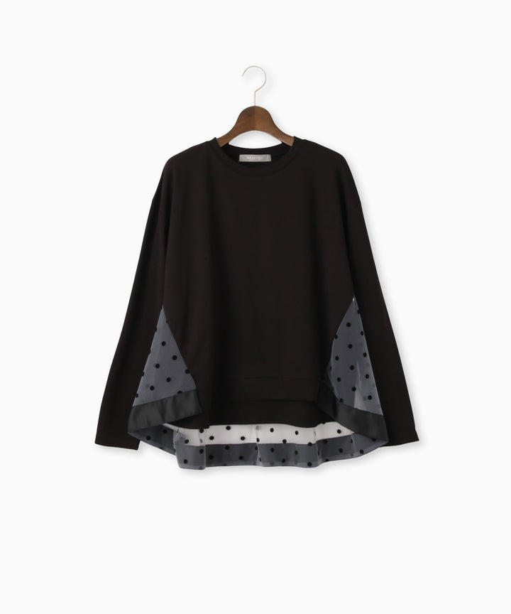 ドットチュールレイヤードカットソー
