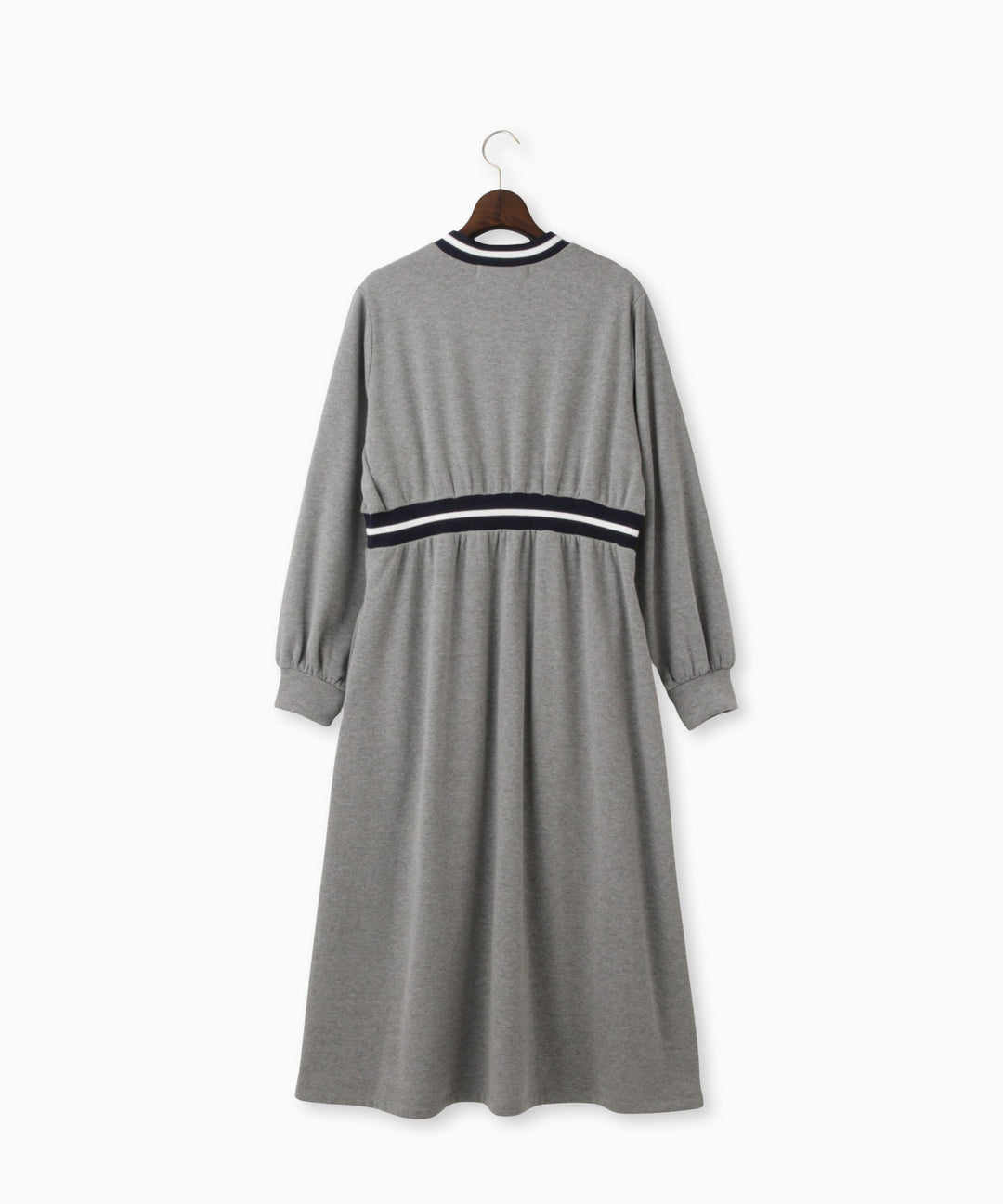 裏起毛ボーダーリブワンピース