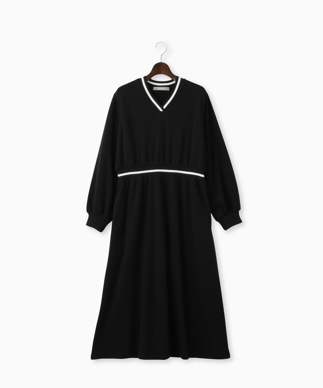 裏起毛ボーダーリブワンピース