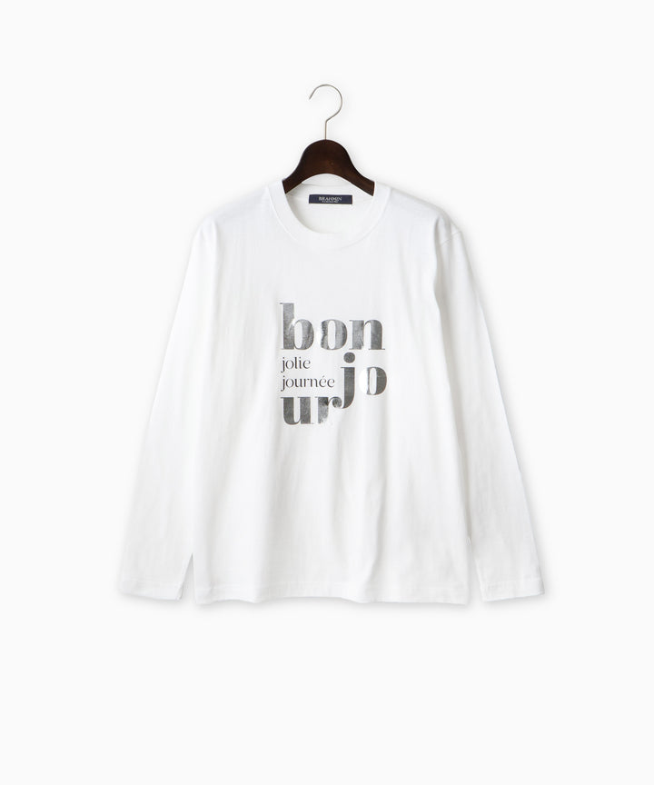 箔プリントロングスリーブTシャツ