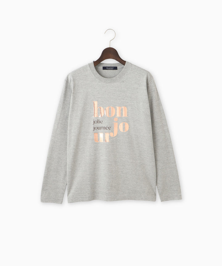 箔プリントロングスリーブTシャツ