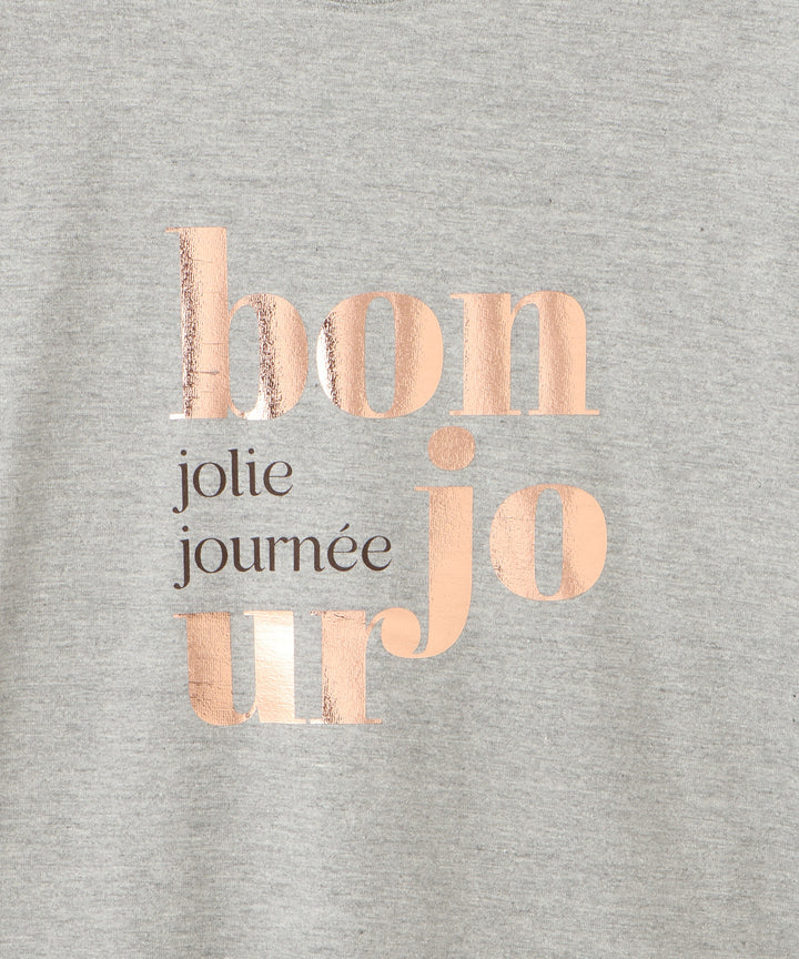 箔プリントロングスリーブTシャツ