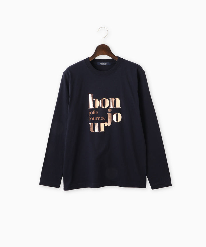 箔プリントロングスリーブTシャツ