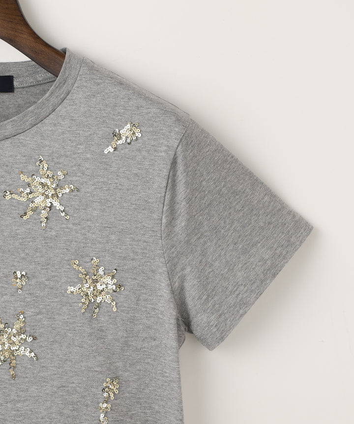 Sequin Embroidered T-shirt