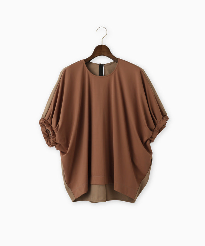 Knit and Woven Combo Cut-and-Sewn Top