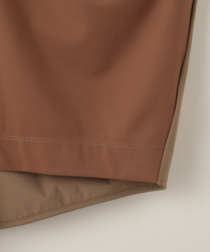 Knit and Woven Combo Cut-and-Sewn Top