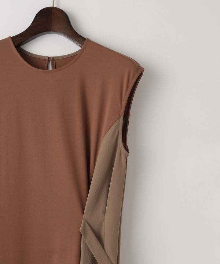 Side Ribbon Bi-Color Dress