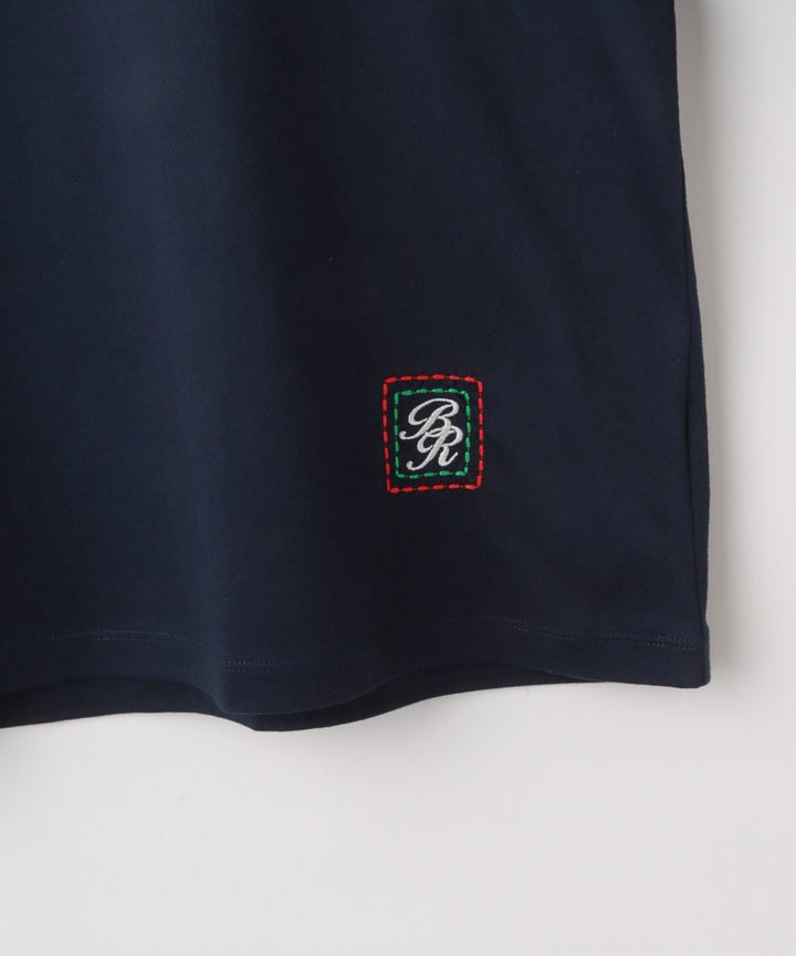 ステッチ刺繍フラワーデザインTシャツ