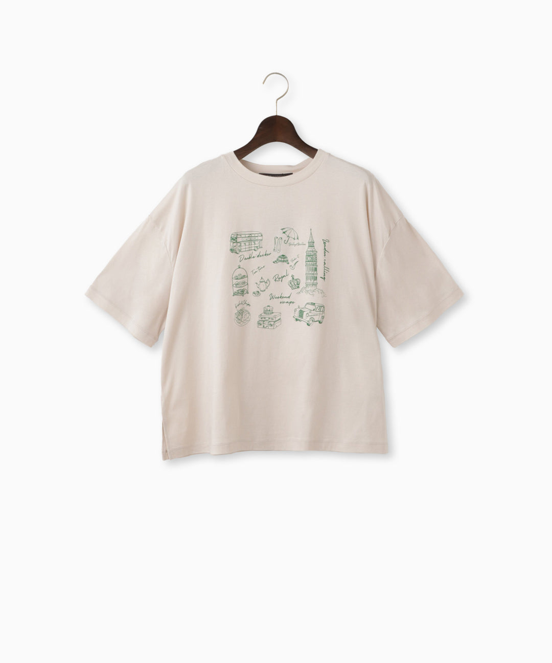 ロンドンモチーフコットンTシャツ