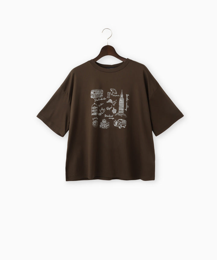 ロンドンモチーフコットンTシャツ