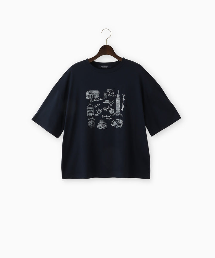 ロンドンモチーフコットンTシャツ
