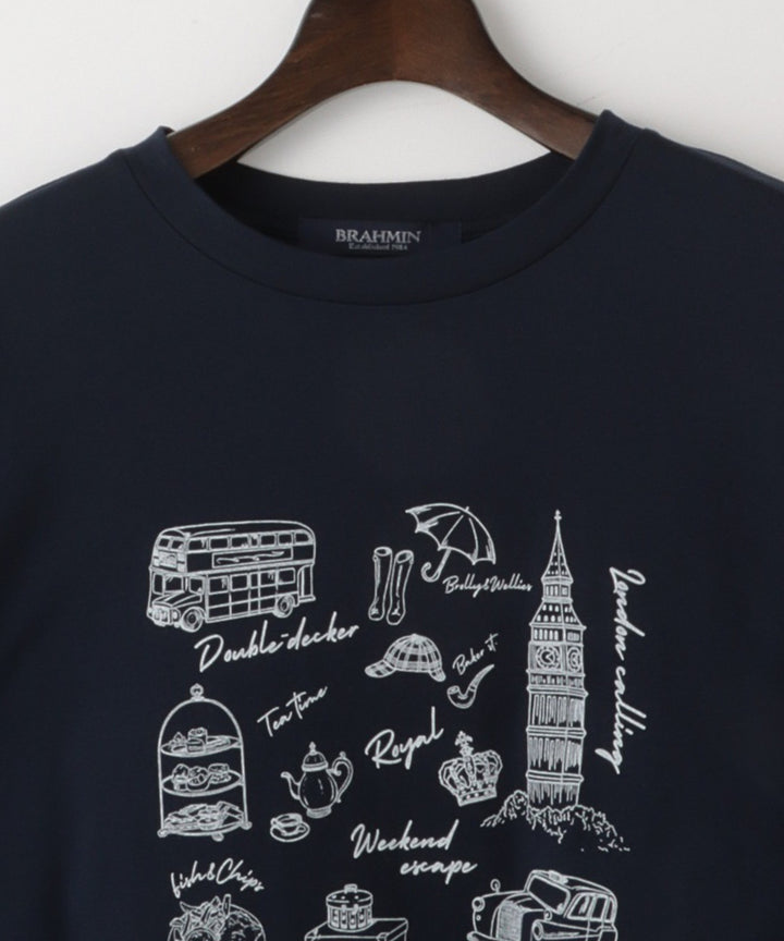 ロンドンモチーフコットンTシャツ