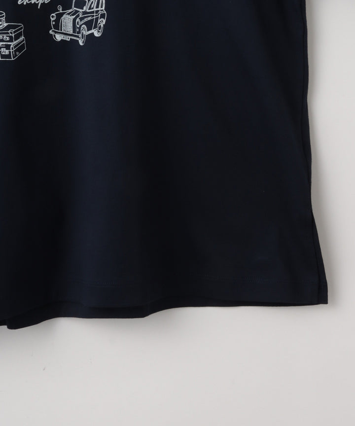 ロンドンモチーフコットンTシャツ