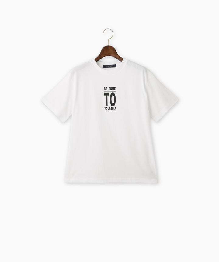 メッセージプリントコットンTシャツ