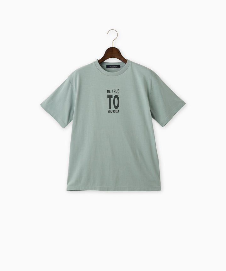 メッセージプリントコットンTシャツ