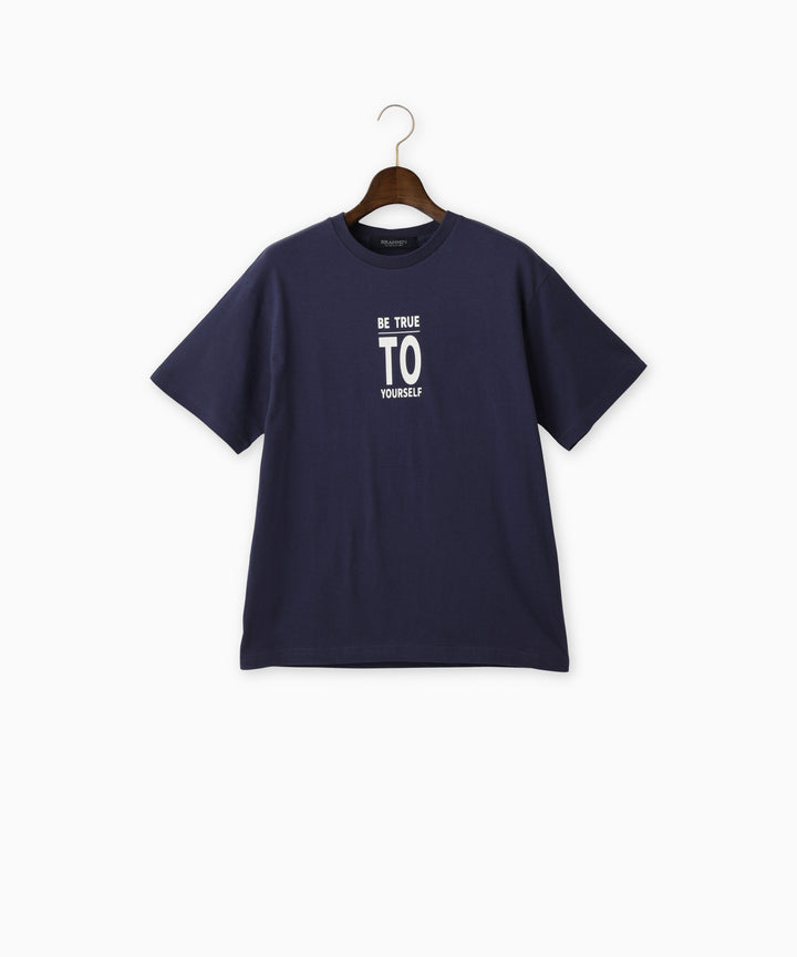 メッセージプリントコットンTシャツ