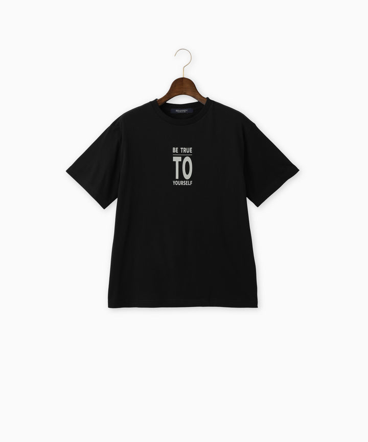 メッセージプリントコットンTシャツ