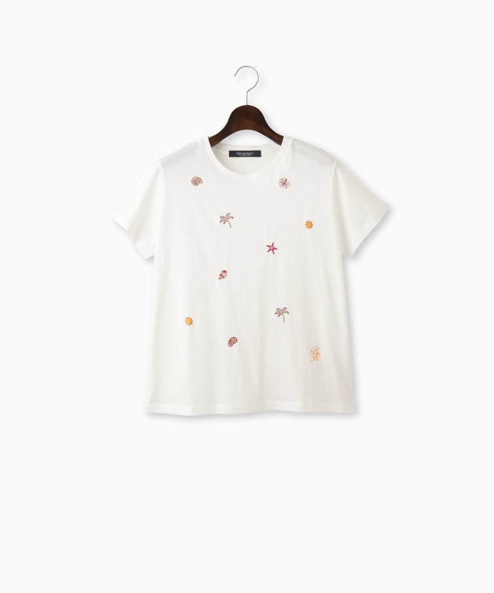 マリンモチーフ刺繍Tシャツ