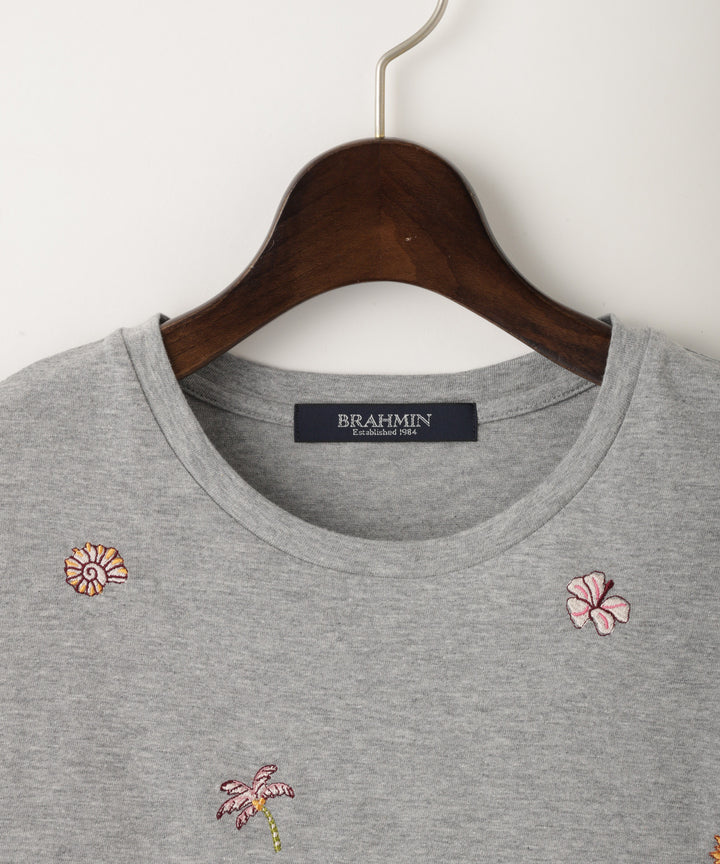 マリンモチーフ刺繍Tシャツ