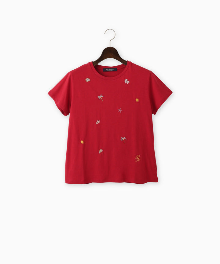 マリンモチーフ刺繍Tシャツ