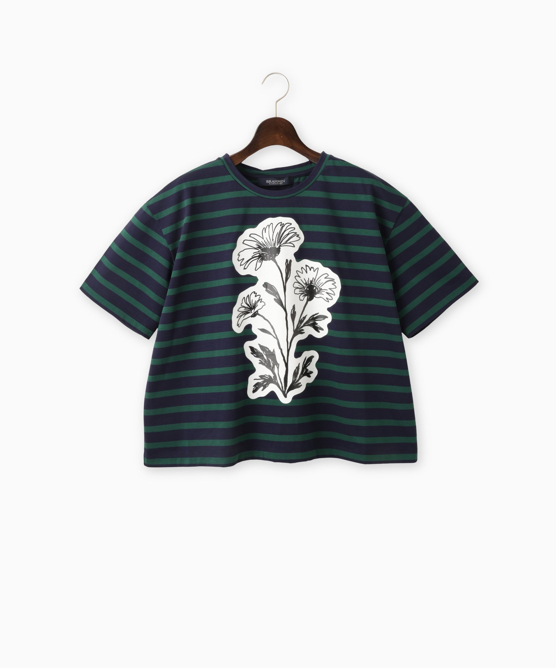 フラワープリントボーダーTシャツ – FACE SANS FARD