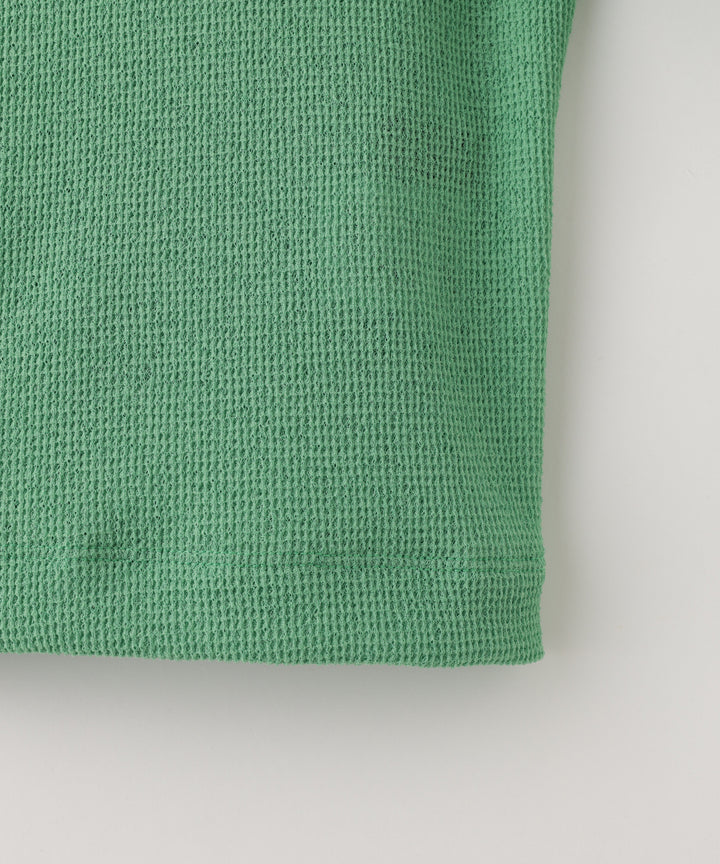 ロゴ刺繍ワッフルカーディガン