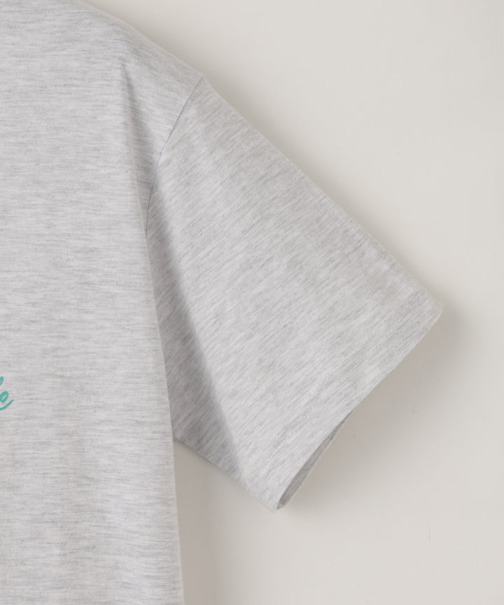 刺繍ロゴプリントクルーネックＴシャツ