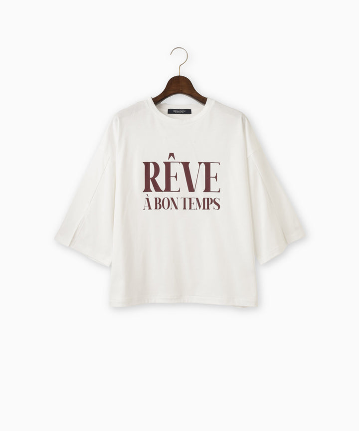 袖スリットロゴプリントTシャツ