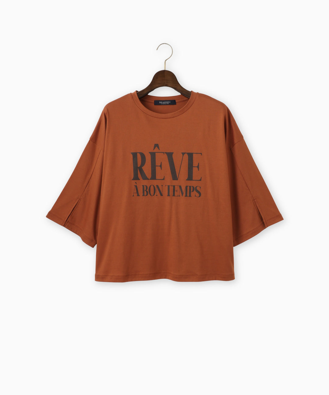 袖スリットロゴプリントTシャツ