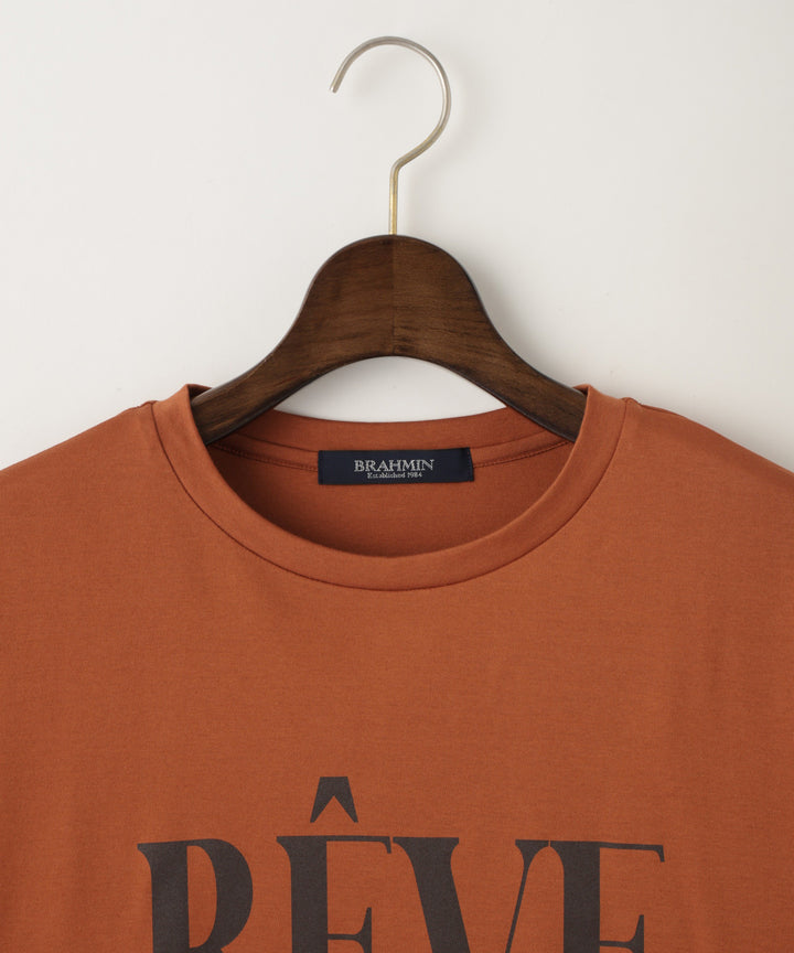 袖スリットロゴプリントTシャツ