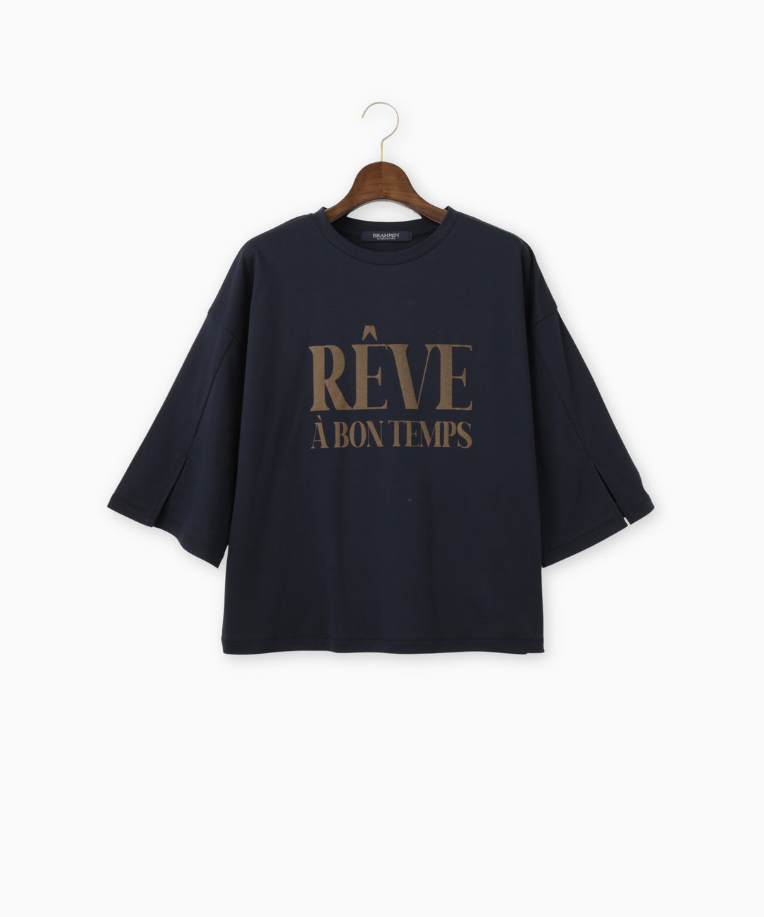 袖スリットロゴプリントTシャツ