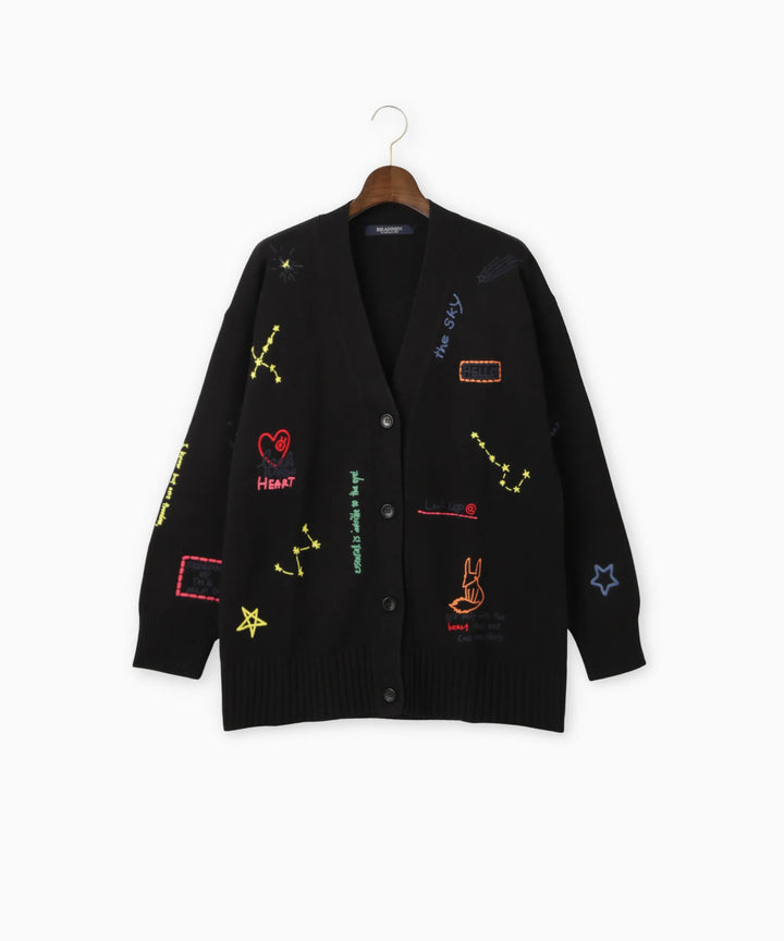 刺繍ロングカーディガン