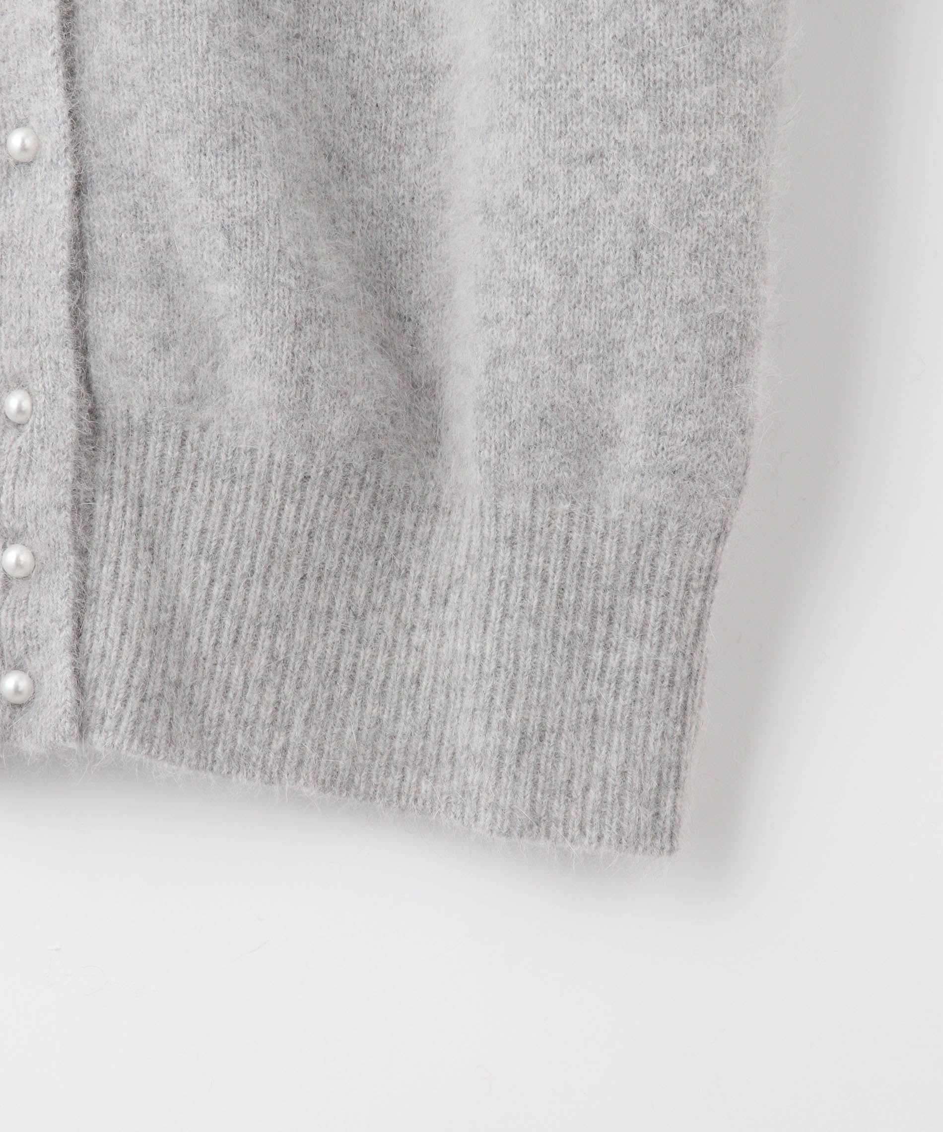 フォックス混コンパクトパールカーディガン – FACE SANS FARD