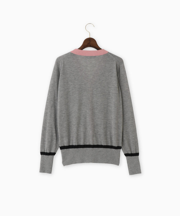 Vネックカラーニットカーディガン