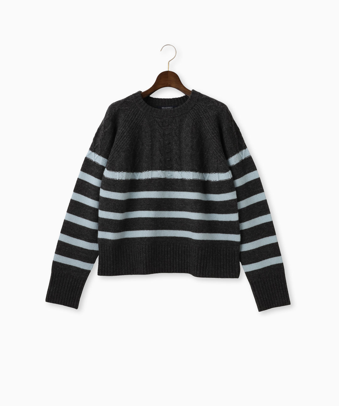 ボーダーミックスショートニット