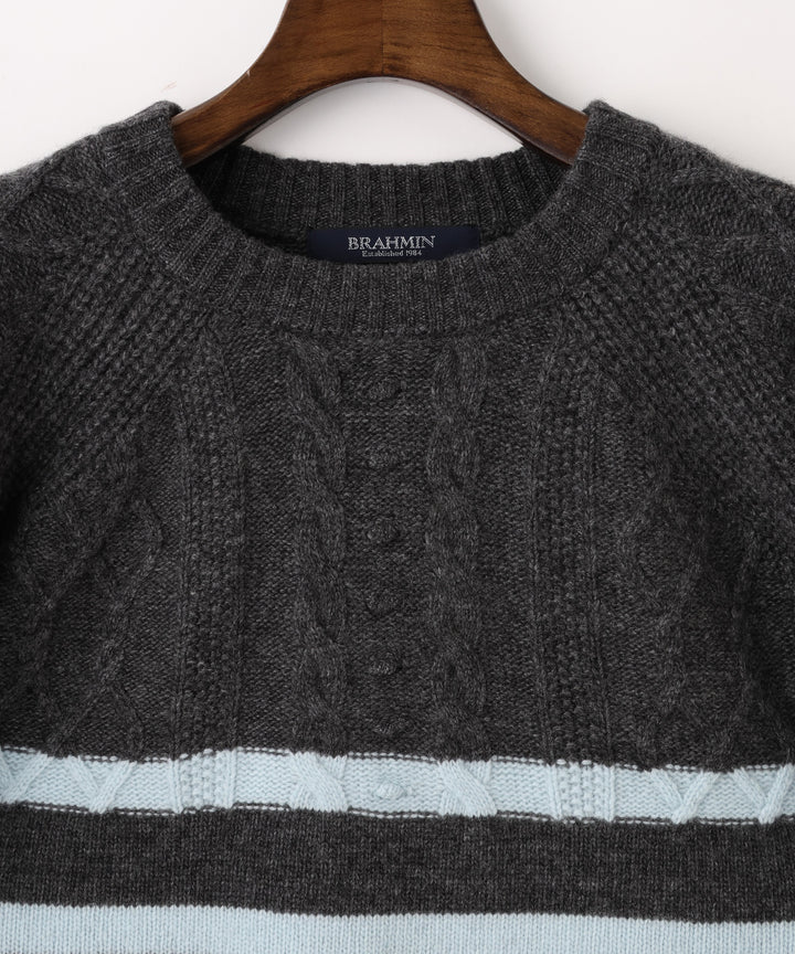 ボーダーミックスショートニット