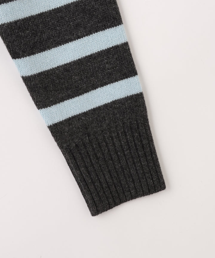 ボーダーミックスショートニット