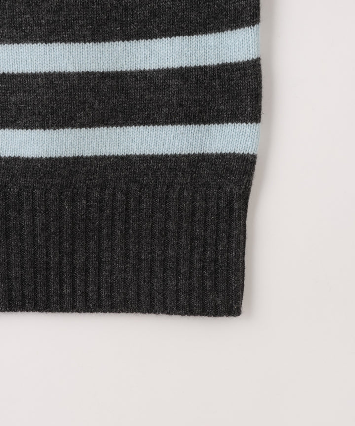 ボーダーミックスショートニット