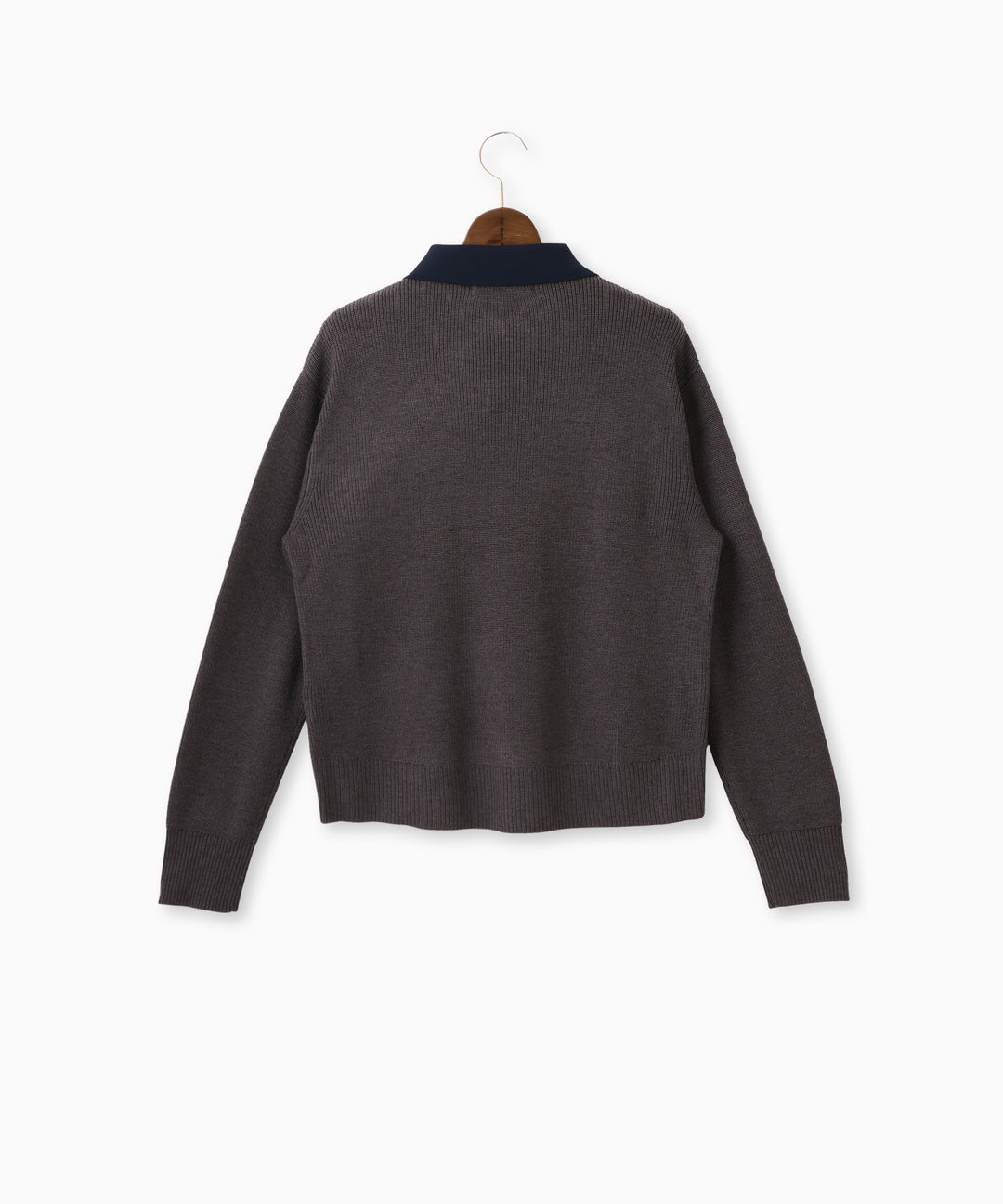 衿付きカラーラインニット