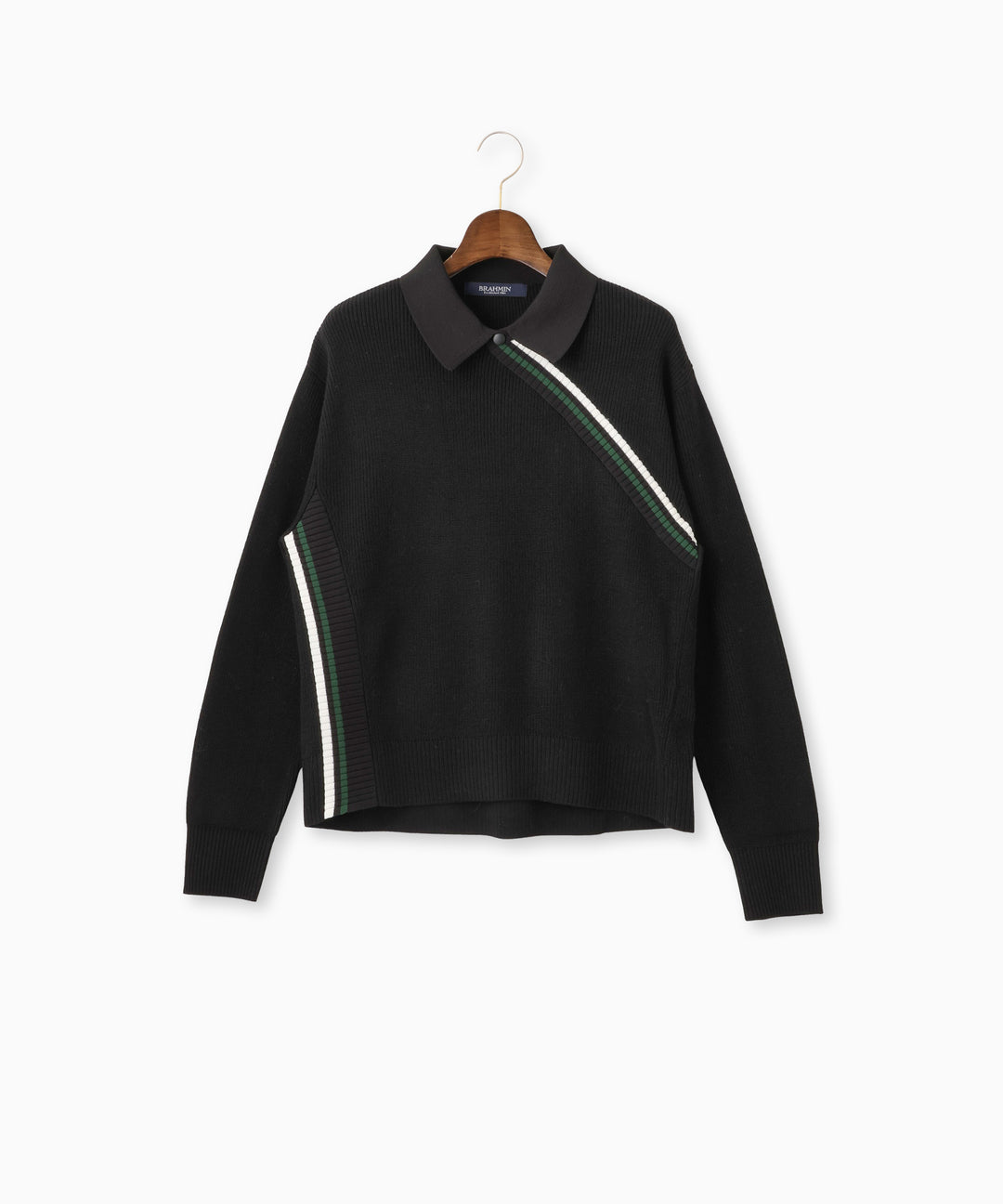 衿付きカラーラインニット