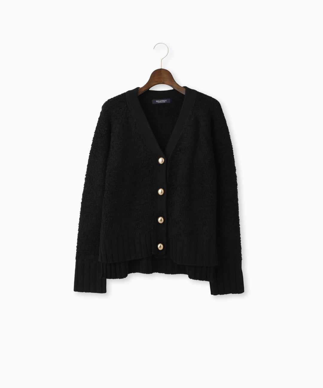 フェザーヤーン異素材切替カーディガン