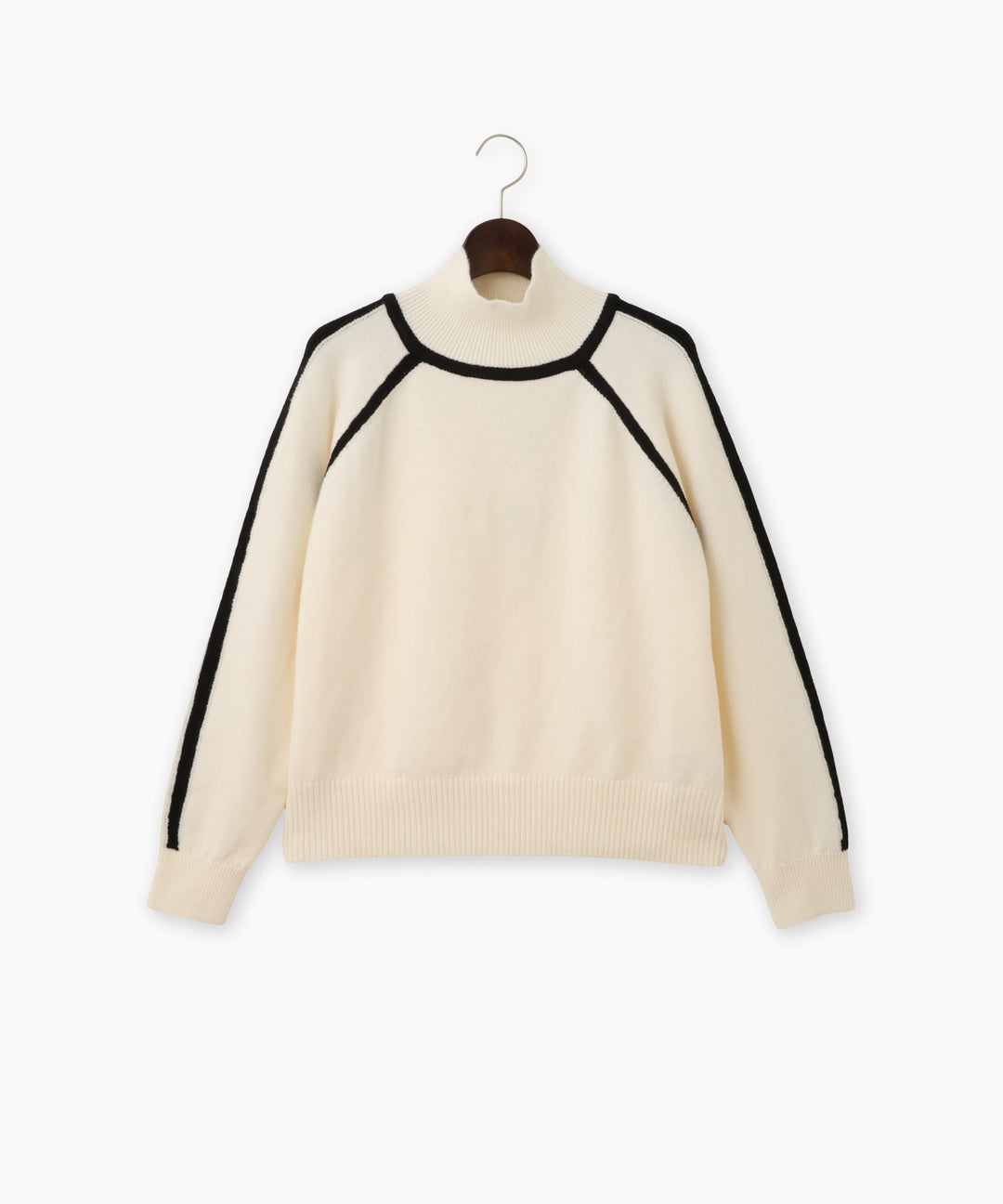 配色デザインハイネックニット