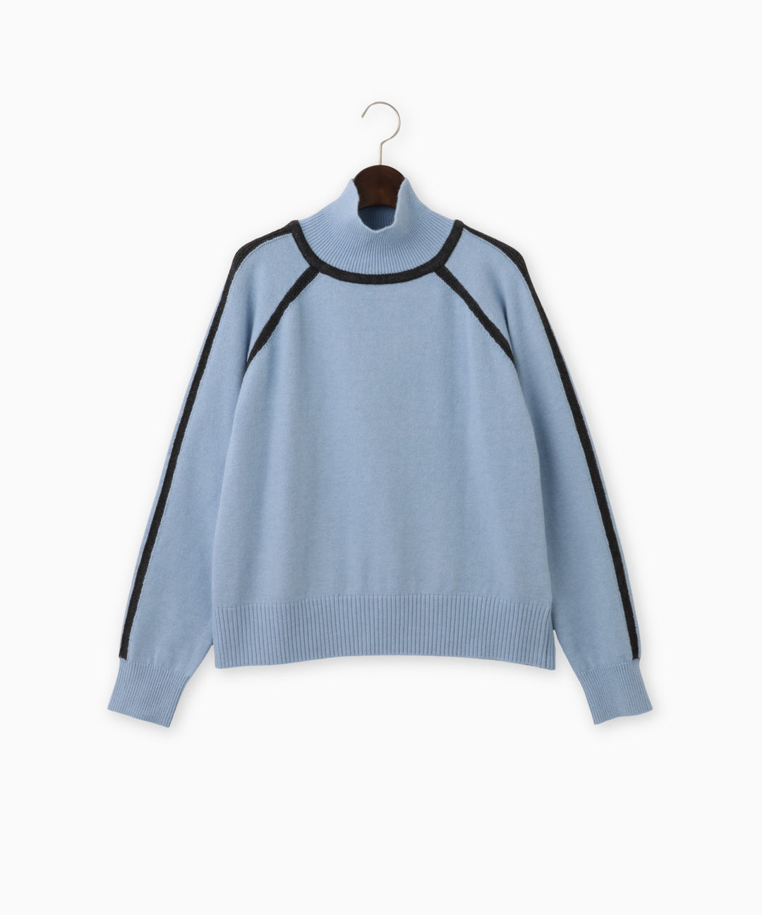 配色デザインハイネックニット