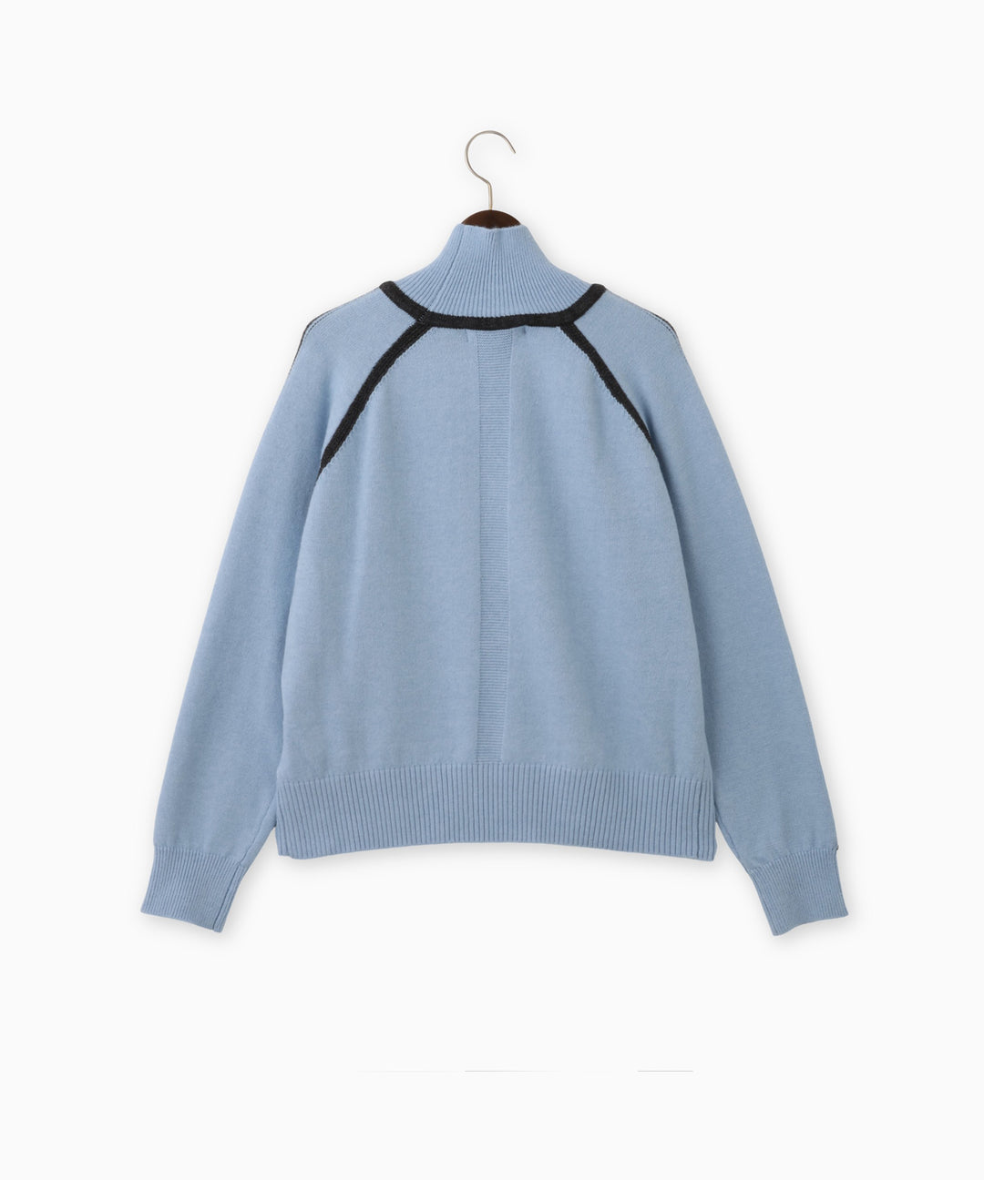 配色デザインハイネックニット