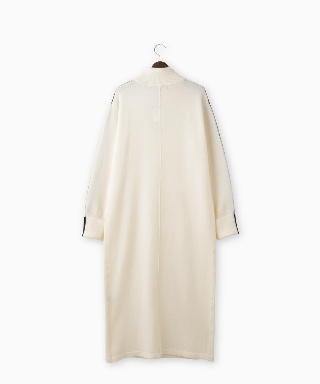 ハーフジップ配色ニットワンピース