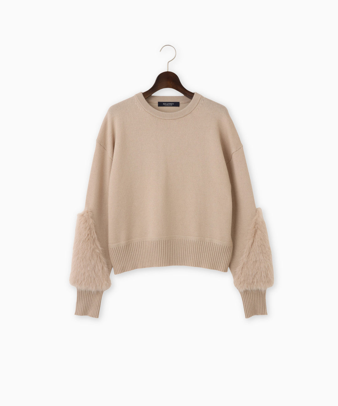 袖ファーベーシックニット