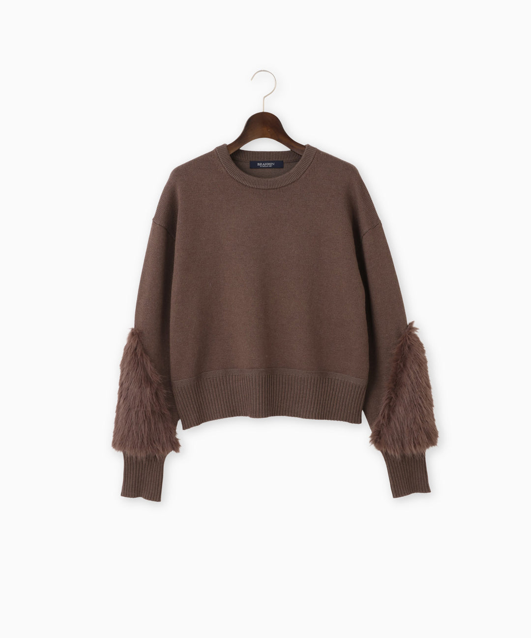 袖ファーベーシックニット