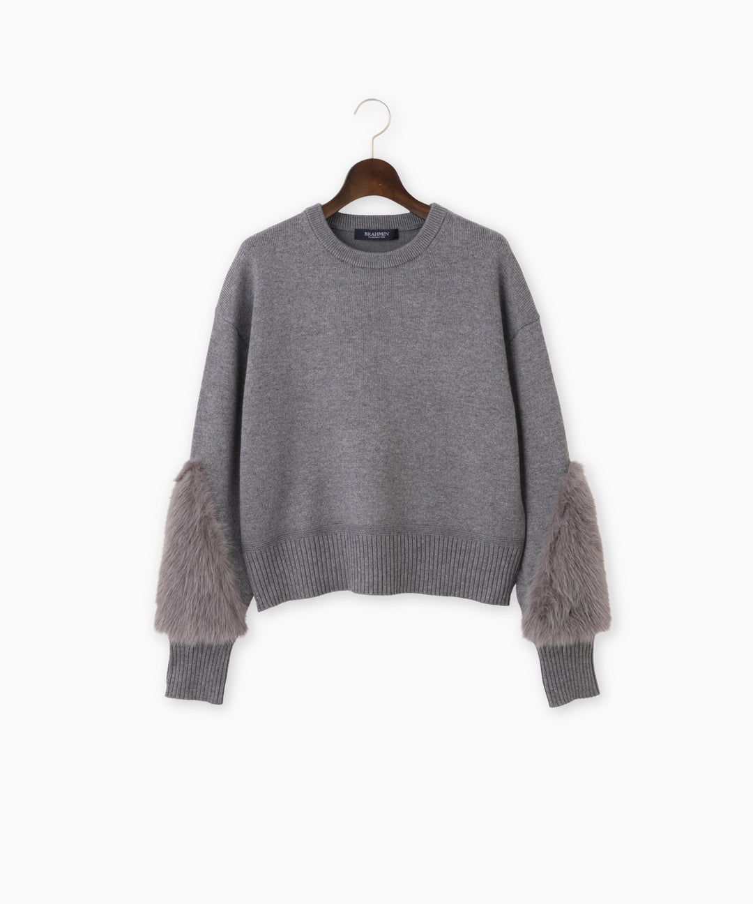 袖ファーベーシックニット