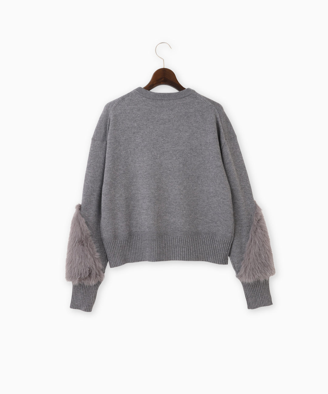 袖ファーベーシックニット