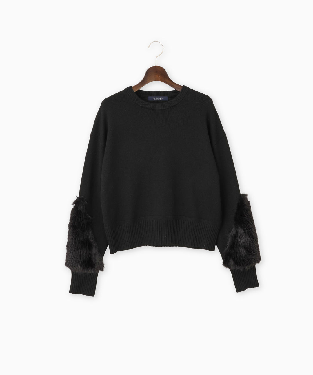 袖ファーベーシックニット